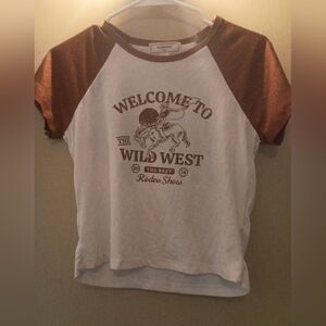 Zara Wild West Rodeo Shirt - White and Brown